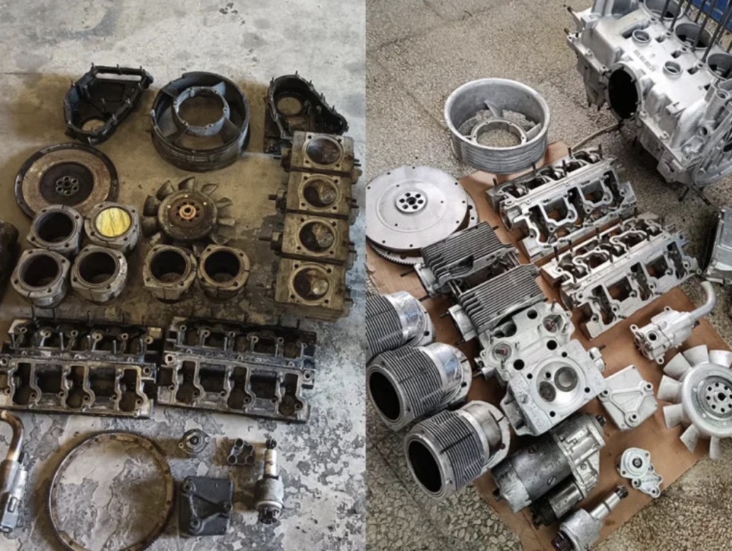 Full engine restoration before and after